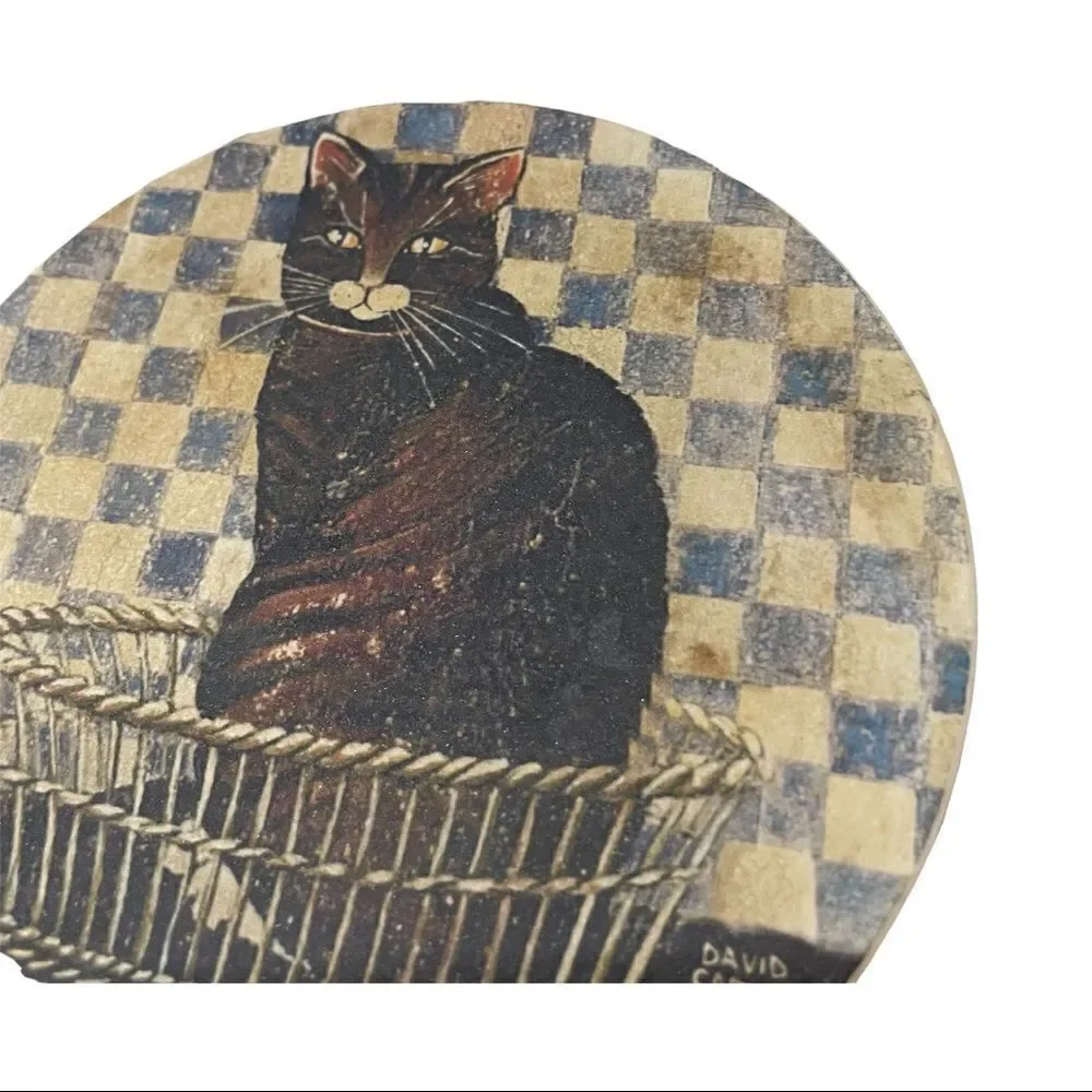 𝅺david Carter Brown Cats Set of 3 Drink Coaster